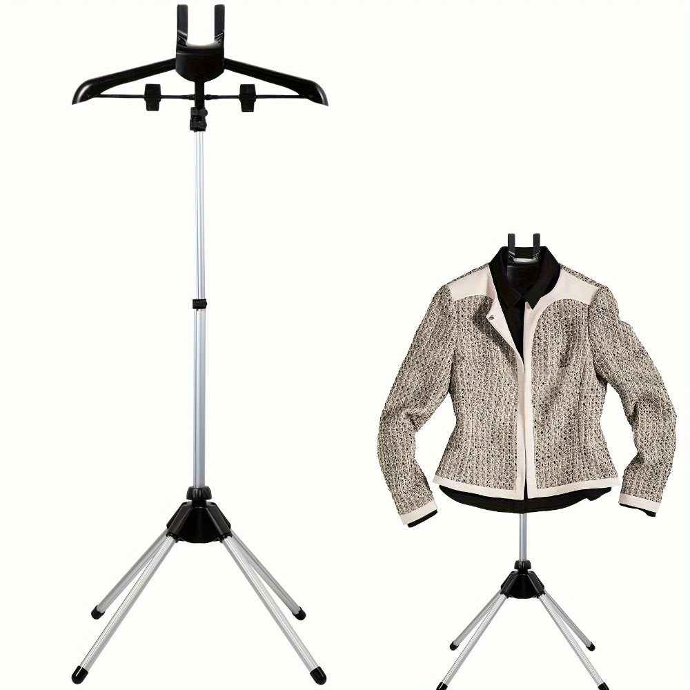 Clothes Drying Rack Foldable Height Adjustable Telescopic Ironing Rack, Aluminum Alloy Garment Rack with 360° Rotating Arm, Multi-Layer Hanging Drying Stand, Space-Saving Laundry Rack for Home Bedroom