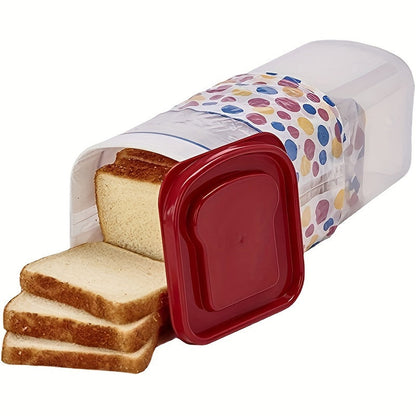 Food Storage Container Bread Box with Clear Rectangular Body, Flip-Top Lid and Red or Black Selection