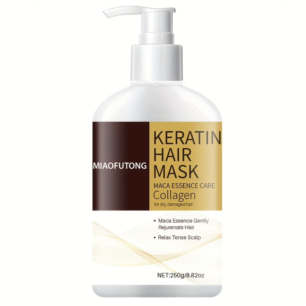 Argan Oil Hair Mask 250g with Castor Oil & Rosemary Oil – Deep Conditioning Collagen Keratin Repair for Dry Damaged Hair, Prevents Split Ends & Breakage, Intense Moisture Restore, All Hair Types