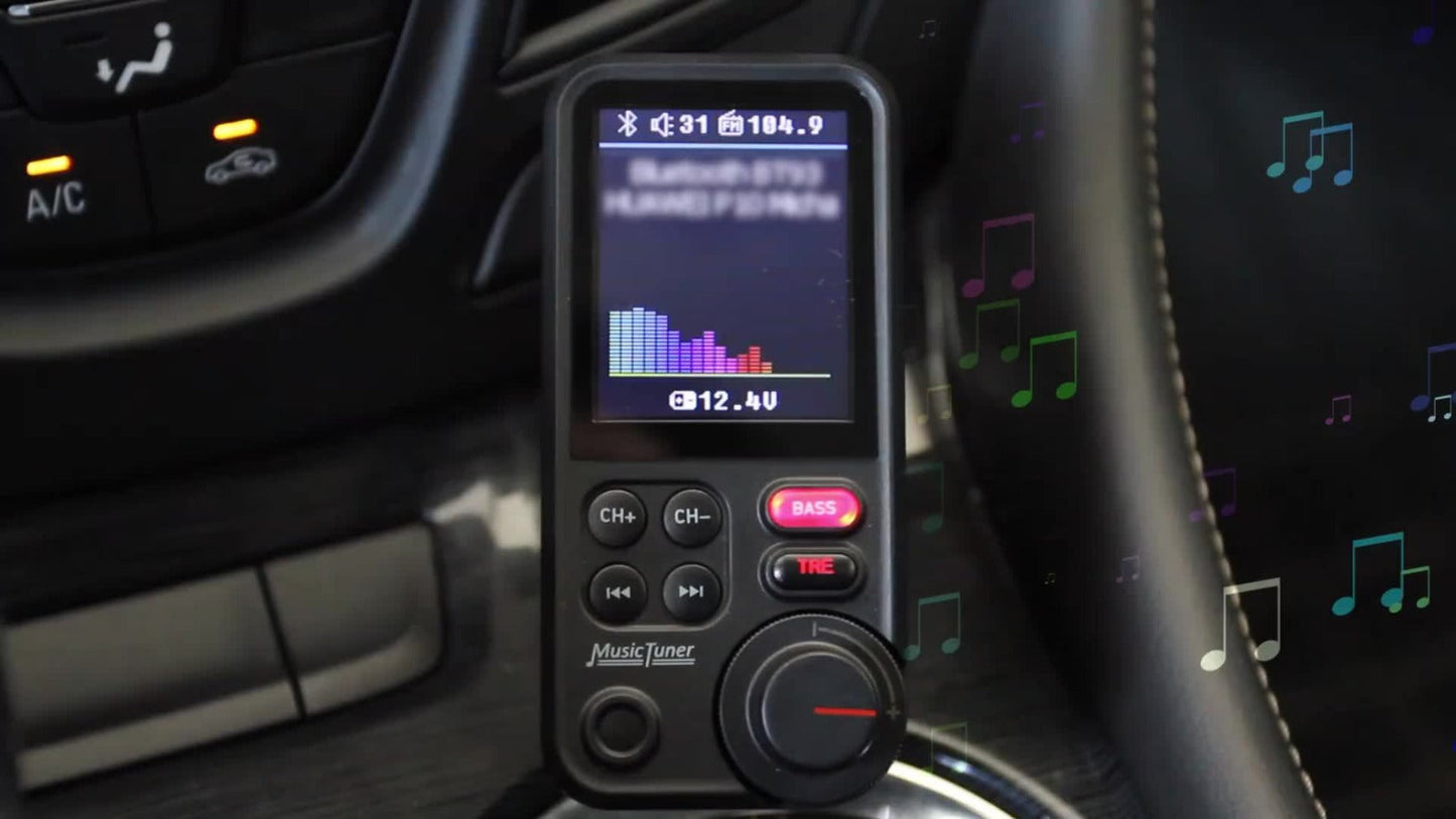 Car FM Bluetooth Transmitter with 1.8" Color Screen – 18W Fast Car Charger, Hands-Free Calls, Music Streaming, FM Modulator, Powerful Microphone, Compatible with Smartphones & Tablets