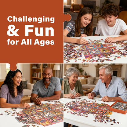 1000-Piece Bird Crochet Jigsaw Puzzle for Adults with Lettered Backs and Full-Color Reference Poster