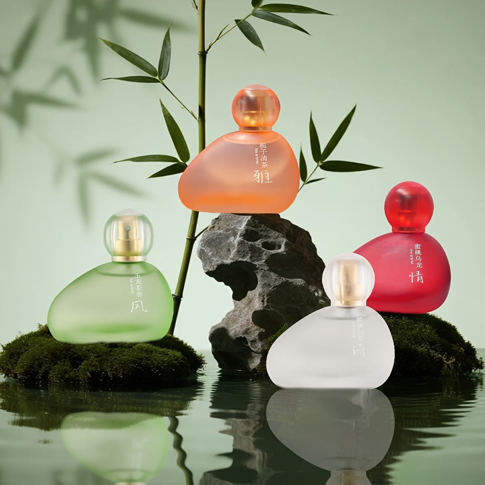 Eau de Toilette White Tea, Jasmine and Peach Fragrance for Women in Four Colored Bottle Styles