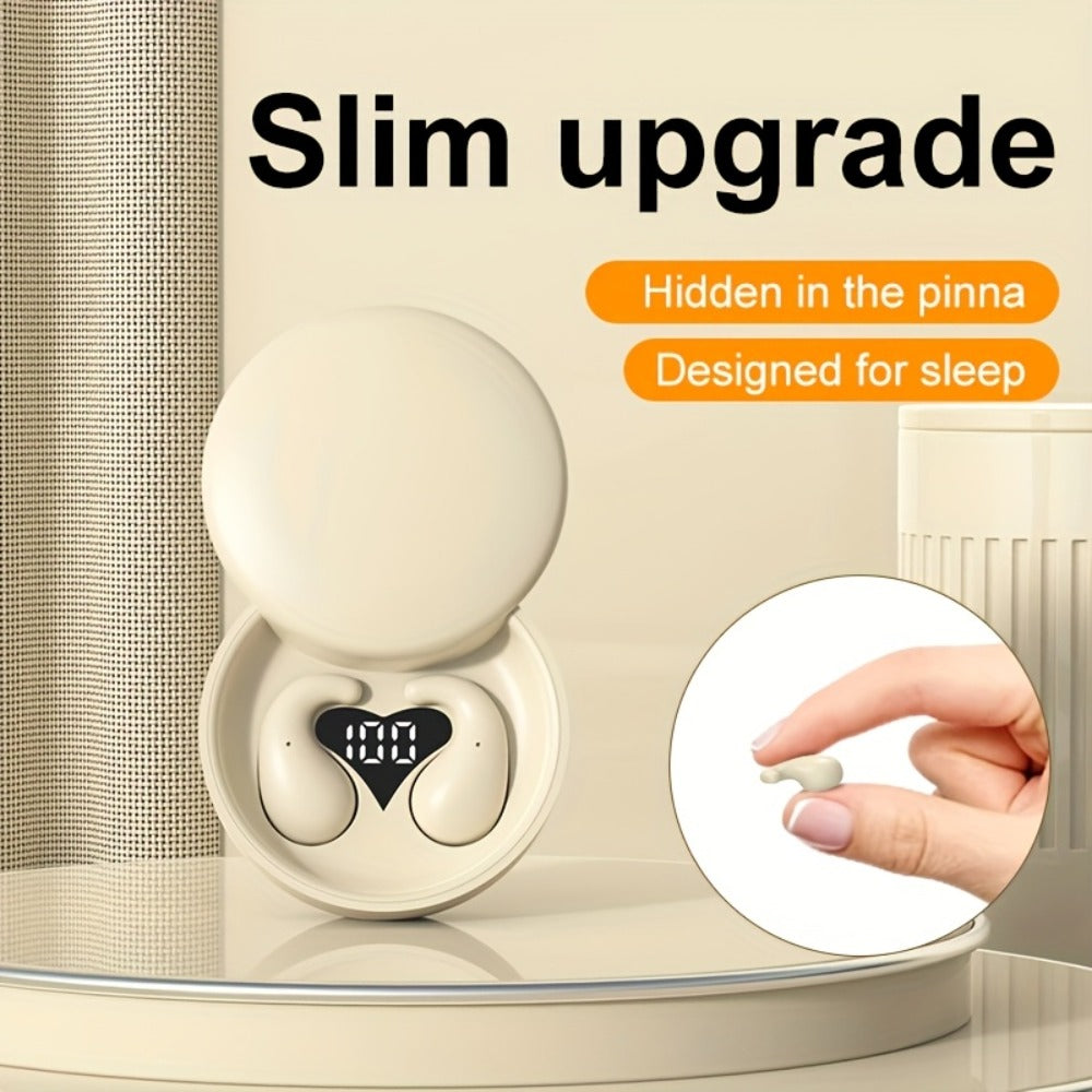 Invisible Sleep Earbuds Bluetooth 5.4 Ultra Thin Mini Wireless Earphones – No Latency Gaming Intelligent Noise Reduction Ultra Long Battery Life Comfortable In-Ear for Side Sleepers Work Travel