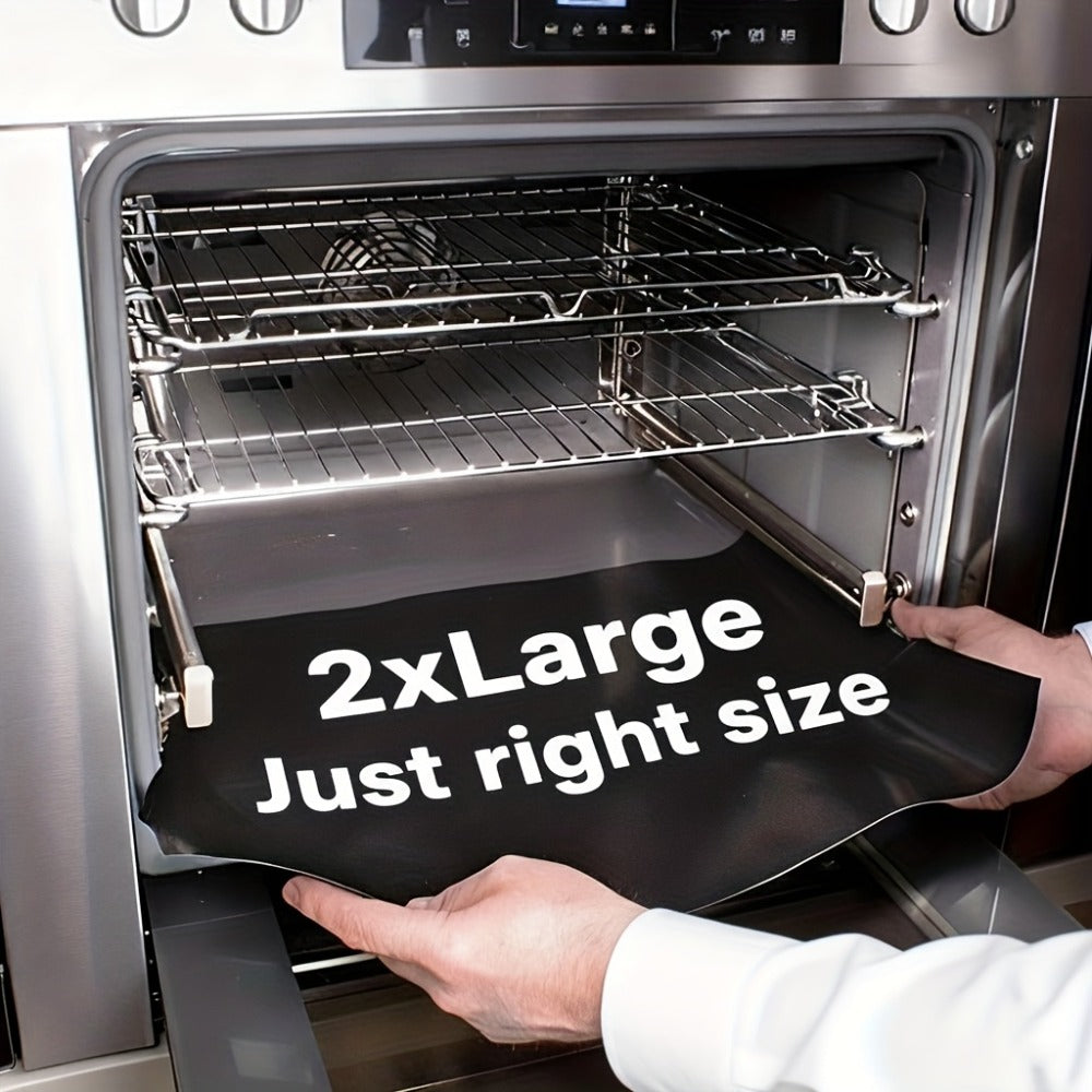 Nonstick Oven Liner Mat 2-Pack, Extra Large Reusable Oven Bottom Protector, PTFE Oven Mat for Electric Oven