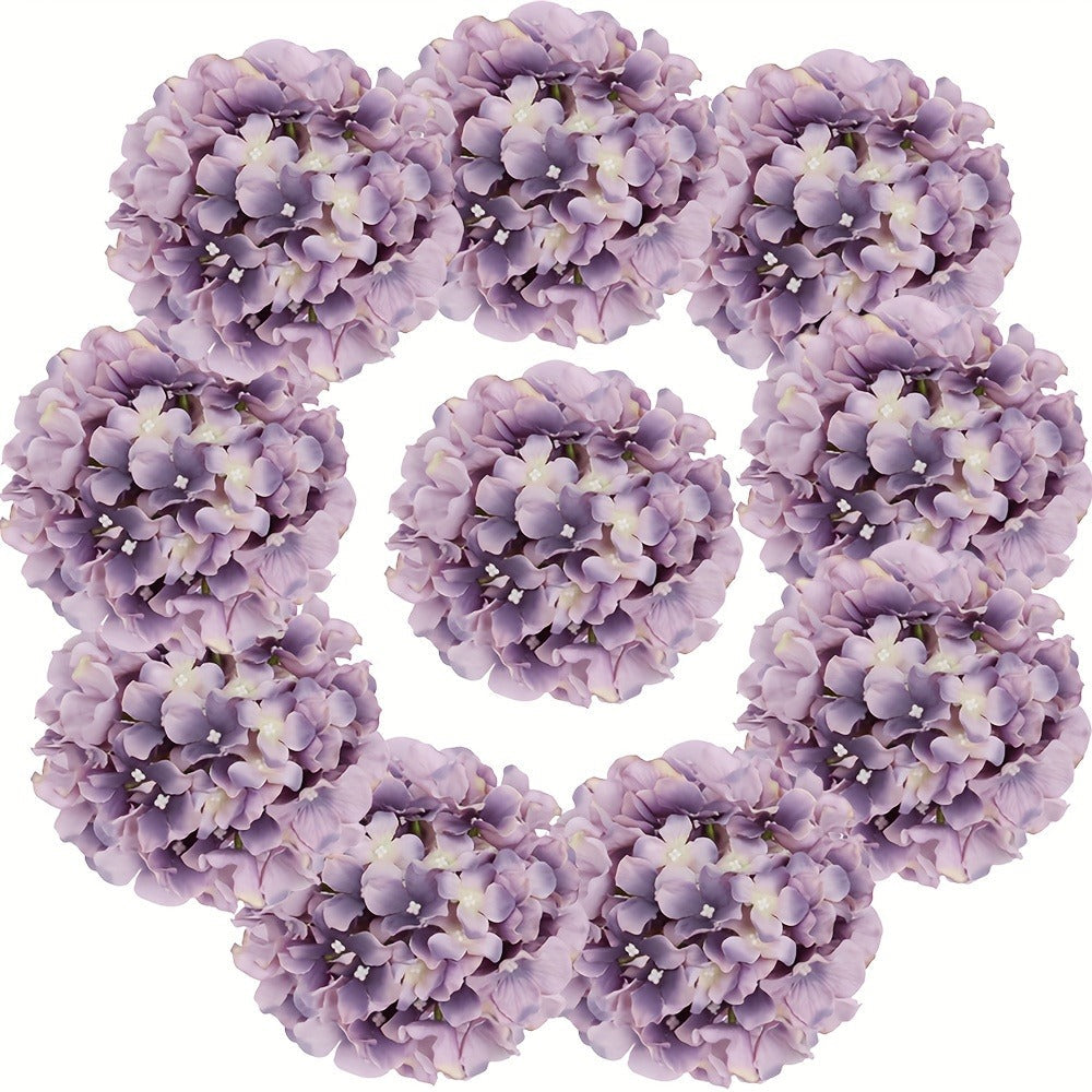 Artificial Flowers 72-Piece Silk Hydrangea Set with Flexible Stems in Blue Purple Pink or Champagne