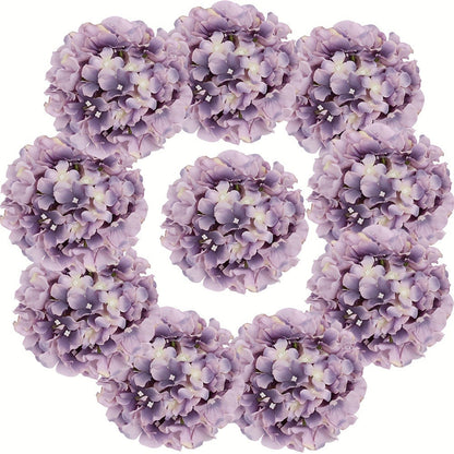 Artificial Flowers 72-Piece Silk Hydrangea Set with Flexible Stems in Blue Purple Pink or Champagne