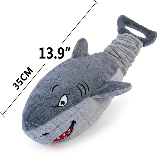 Squeaky Plush Dog Toys for Small Medium Large Dogs - Crinkle Stuffed Animal Chew Toy for Puppies, Shark & Platypus Design, Interactive Teething Toy for Aggressive Chewers, Fun Pet Gift