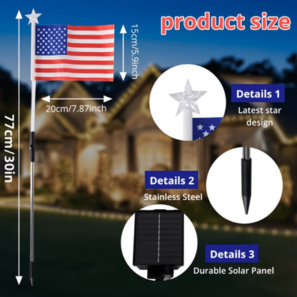 Solar Flag Ground Stake Lights with Separate Panel, 8 Lighting Modes and 8- or 16-Piece Sets
