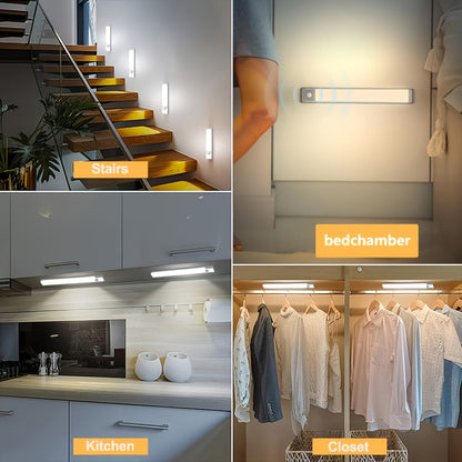 Motion Sensor Cabinet Light 6 Pack - USB-C Rechargeable LED Under Cabinet Lighting for Home Cooking, Dining and Outdoor Meals