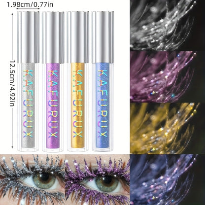 Colored Mascara Set 4pcs for Women — Vibrant Silver Blue Yellow Purple Curling Long-Lasting Formula, Highly Pigmented Bold Eye Makeup for Daily Wear Clubbing Festival Party Looks