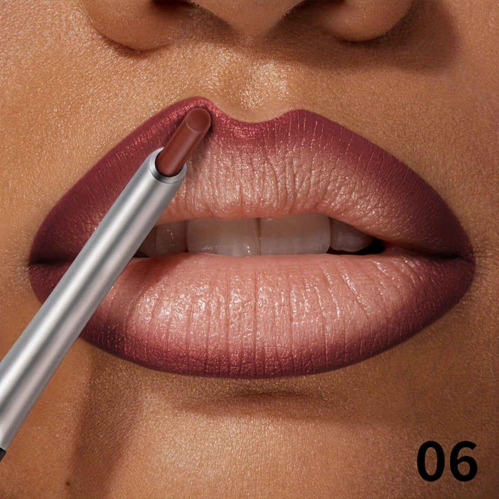 Matte Lip Liner Pencil with Eleven Numbered Checkout Shades from 01 to Color #17 for Defined Lip Looks