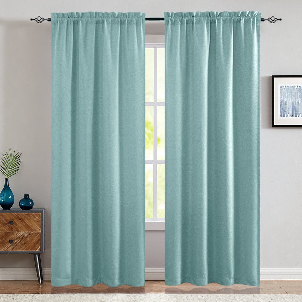 Two-Panel Solid Window Curtain Set with Rod-Pocket Top, 40 x 95-Inch Size and Two Color Options
