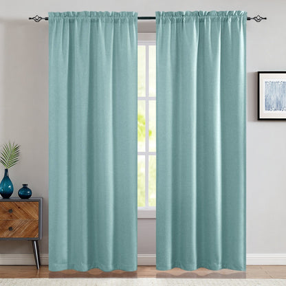 Two-Panel Solid Window Curtain Set with Rod-Pocket Top, 40 x 95-Inch Size and Two Color Options