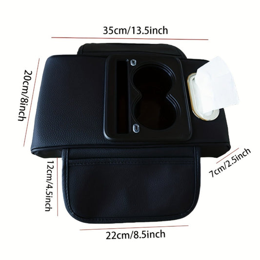 Car Armrest Box Cover Starry Sky Memory Foam Center Console Pad with Type-C USB Charging Port & Storage Pockets – Multifunctional Interior Protector Gift for Men and Women
