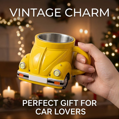 Sports-Car-Shaped Coffee Mug with Silver-Tone Interior, Door-Style Handle and Six Body Colors