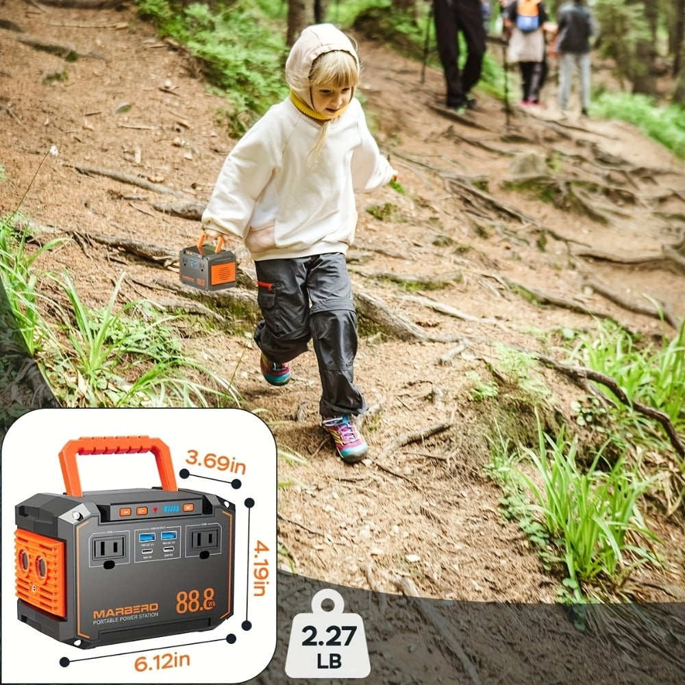 Solar Generator Portable Power Station 88.8Wh 111Wh 237Wh with Foldable Solar Panel, 100W Pure Sine Wave AC Output USB-C PD USB QC3.0 DC LED Emergency Light for Camping RV Hiking & Home Backup Power