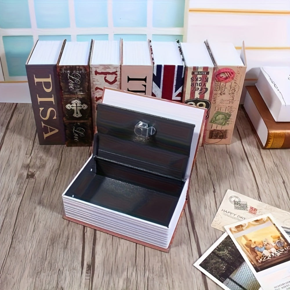 Book Safe Storage Organizer with Key Lock and Butterfly or Rose Cover for Money and Jewelry