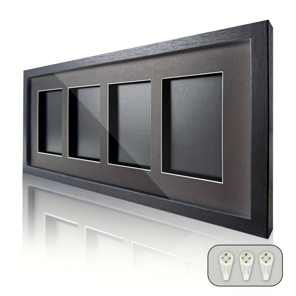 Wall-Mounted Trading Card Display Frame with Wood-Fiber Construction and 1, 2, 4, 6 or 10 Grid Options