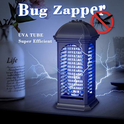 Cylindrical Plug-In Bug Zapper with Blue Grid Light in Black Single or Two-Piece Upgrade Options