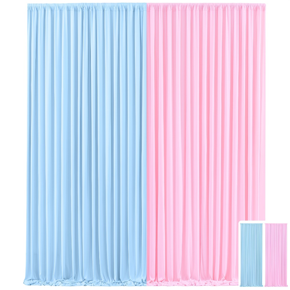 Two-Panel Photography Backdrop Curtain Set in 16 Colors with 59 x 85-Inch Panels and Pole Pockets