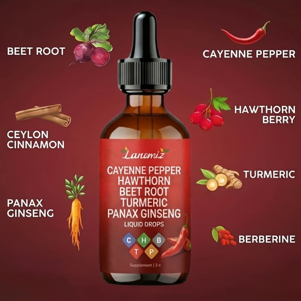 Cayenne Pepper Herbal Liquid Drops in 2-Fl-Oz Bottles with One-, Two- or Three-Bottle Options