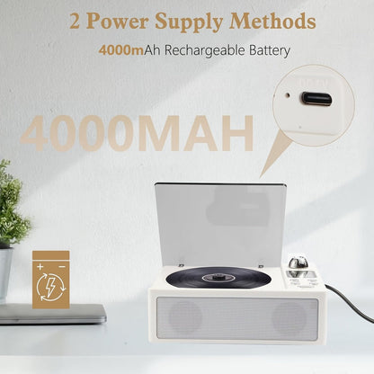 CD Player with Bluetooth Receiver FM Radio Dual Stereo Speakers, USB Player AUX Input Type-C Charging LED Display Remote Control