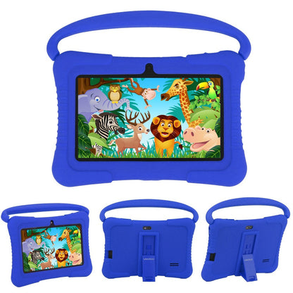 Kids Tablet 7 Inch Android 2GB RAM 16GB 32GB ROM 1TB Expandable WiFi Dual Camera Parental Control Educational Games Eye Protection Drop-Proof Silicone Case Tablet for Kids Toddlers – Pink Blue Purple Navy