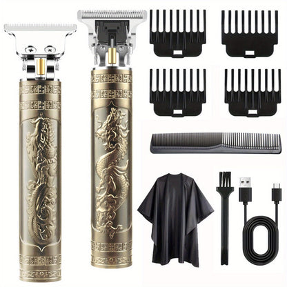 Electric Hair Clipper & Beard Trimmer Set for Men – USB Rechargeable Cordless Haircut Kit with 4 Guide Combs | Professional Home Barber Grooming Tool | Perfect Father's Day & Birthday Gift for Him