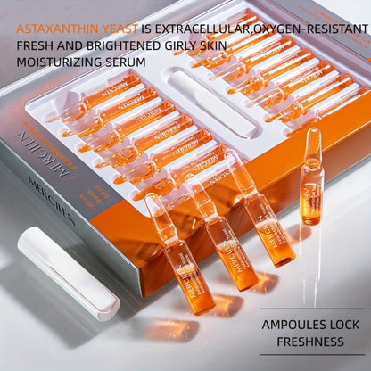 Astaxanthin Face Serum with Yeast Essence — Antioxidant Anti-Aging Moisturizing Booster, Fragrance-Free Lightweight Hydrating Facial Essence for All Skin Types, Reduces Fine Lines & Dullness