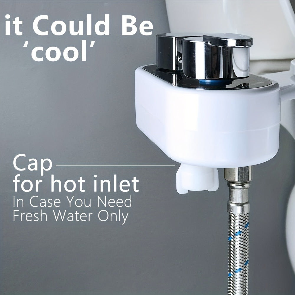 Bidet Attachment Hot and Cold Water – Dual Nozzle Non-Electric Toilet Seat Bidet, Rear & Feminine Wash, Self-Cleaning Retractable Nozzle, Adjustable Warm Water Pressure, Easy Install