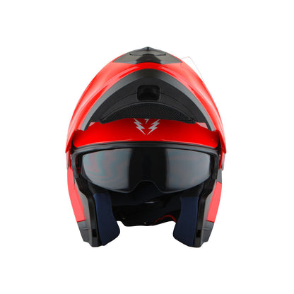 Motorcycle Modular Full Face Helmet Flip Up Dual Visor Sun Shield with Optional LED Tail Light 3 Modes Removable Washable Interior, Multiple Colors S M L XL — Modular901