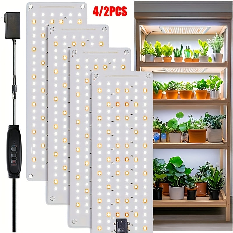 540 LED Grow Light Panel Full Spectrum | 3 Lighting Modes 10 Dimmable Levels 3 Timer Settings Under Cabinet | Indoor Plant Light 2 or 4 Pack