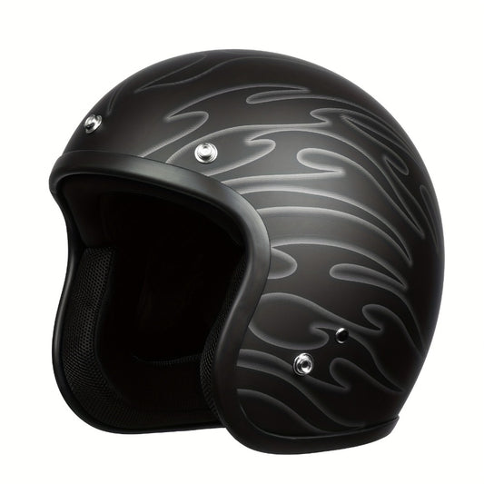 3/4 Open Face Motorcycle Helmet – Wide Field of Vision, Lightweight Shell, Multiple Graphic Styles, Easy-Clean Design, Adult S/M/L/XL
