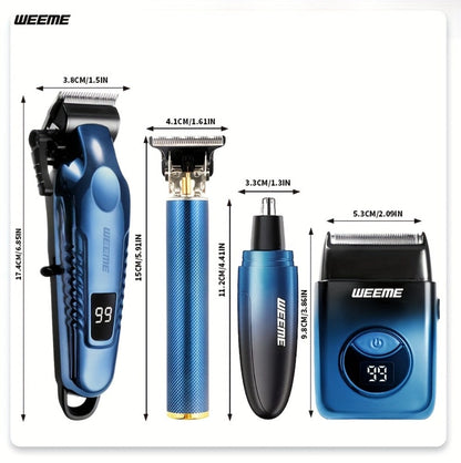 Hair Clippers & Trimmers WEEME Two- or Four-Piece Sets with USB Charging, Guide Combs and Five Source Options