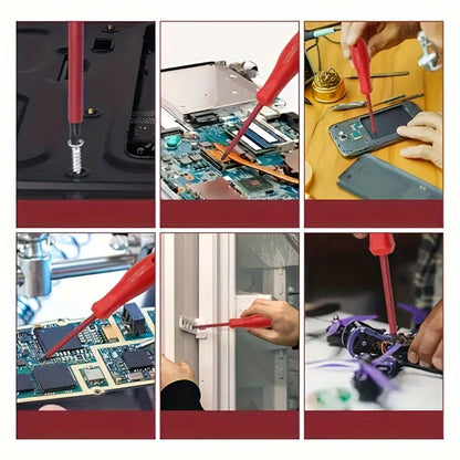 Eight-Piece Magnetic Tip Screwdriver Set with Four Slotted and Four Phillips Tools in Multiple Shaft Lengths