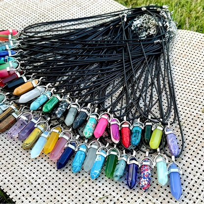 Pendant and Cord Jewelry Making Set with 30 Colored Point, Cross or Heart Pendants and 30 Black Necklaces