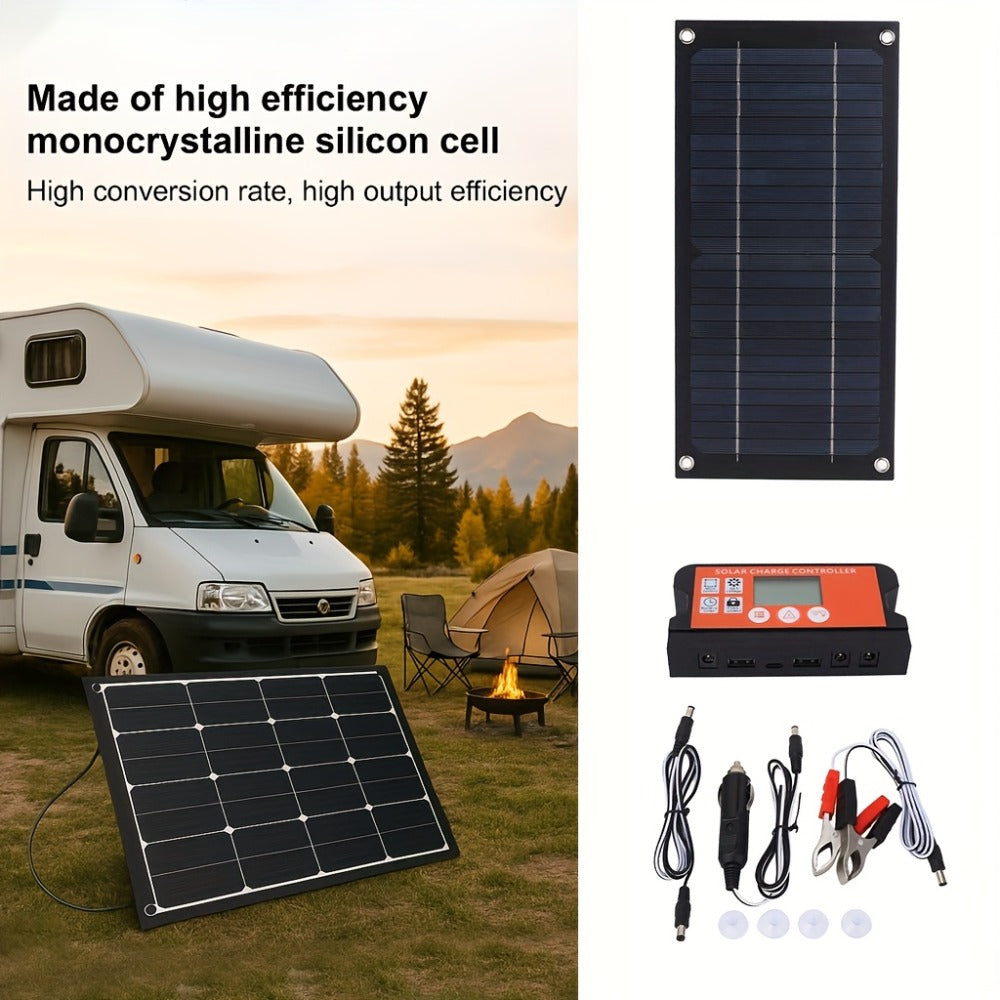 600W Solar Panel Kit with Battery Charge Controller - 36V Off-Grid Power for Car, Caravan, RV & Outdoor Use