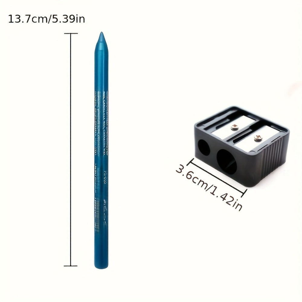 Squalane 2-in-1 Eyeliner & Eye Shadow Pen Set 12 Pcs – Waterproof Sweat-Resistant Long Lasting Multicolor Eye Makeup Kit with Pencil Sharpener, Perfect Gift for Women