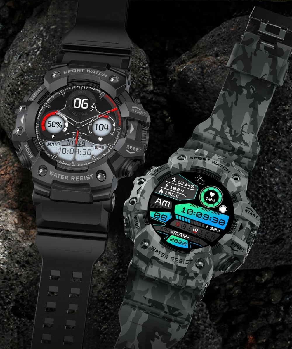 Smartwatch for Men 1.32 Inch Tactical Watch with LED Flashlight, SOS and 100+ Sport Modes in Eleven Colors