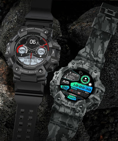 Smartwatch for Men 1.32 Inch Tactical Watch with LED Flashlight, SOS and 100+ Sport Modes in Eleven Colors