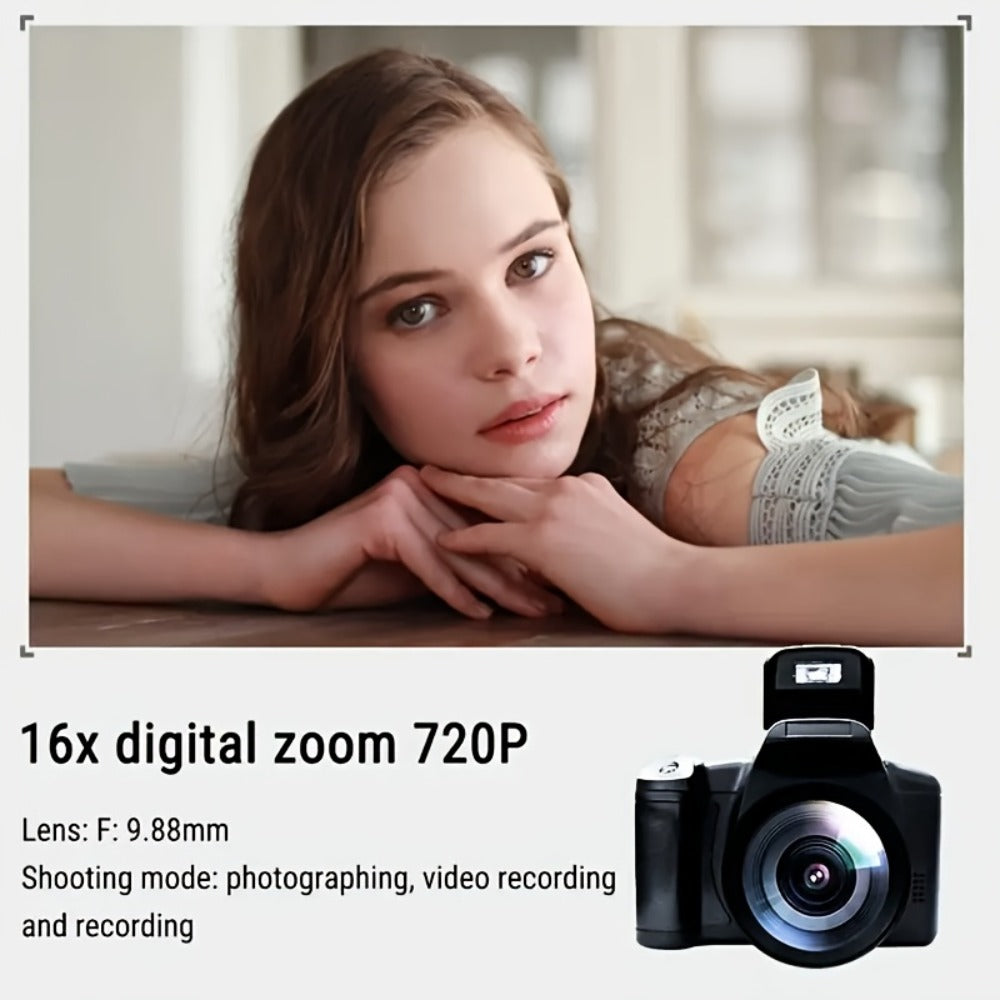 Digital Camera 1080P DSLR-Style Compact with 2.4-Inch Screen, 16X Digital Zoom, 9.88mm Lens and 32GB Card