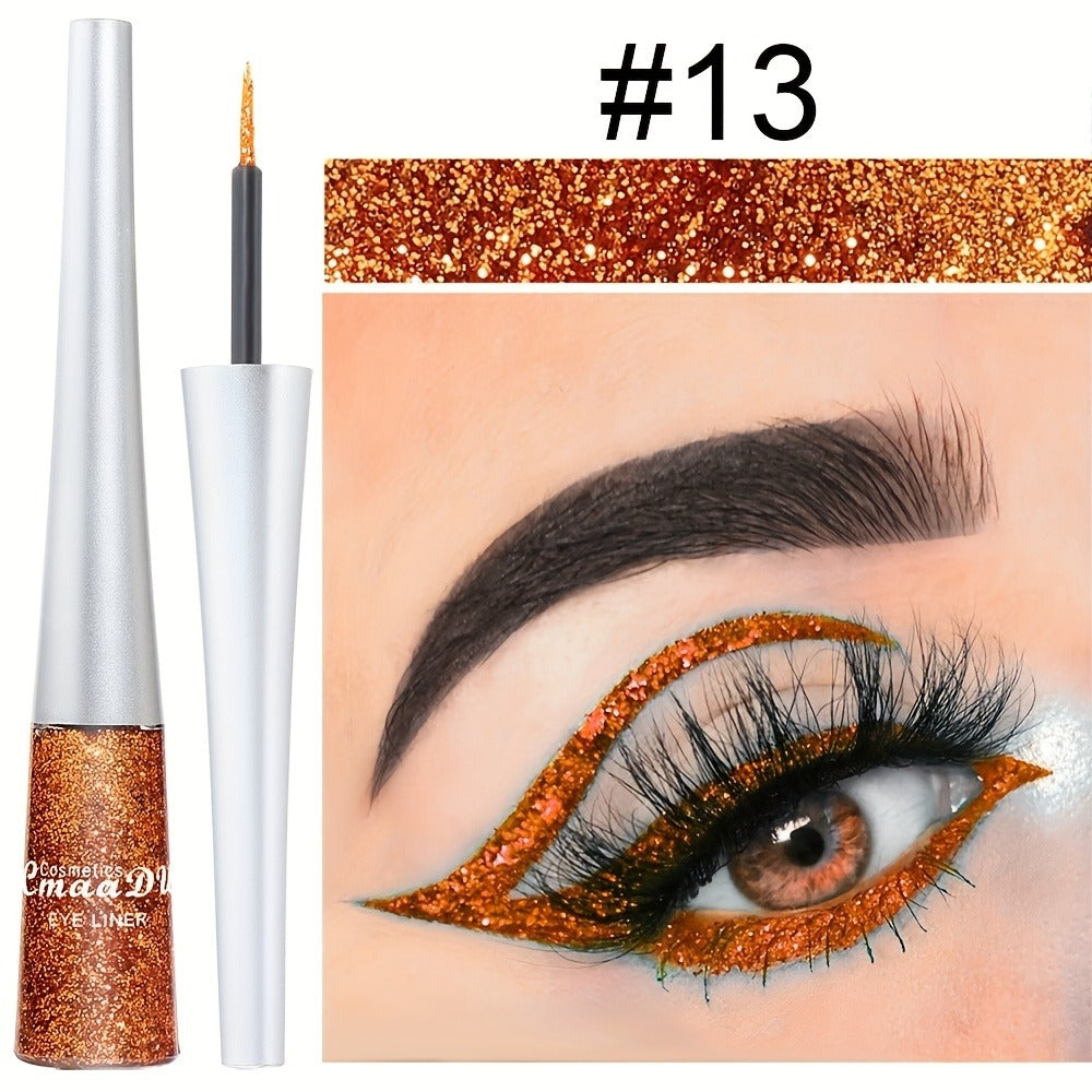 Glitter Liquid Eyeliner Set 16 Colors water-resistant Shimmer Metallic Eye Liner Pen Kit – extended-wear Smudge-Proof Sparkle Eye Makeup
