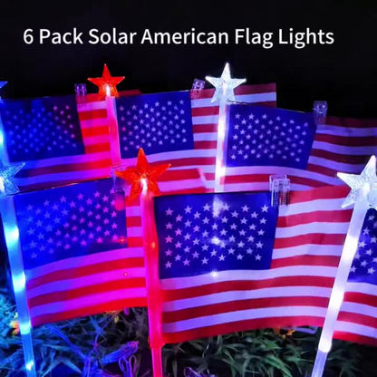 Solar Flag Ground Stake Lights with Separate Panel, 8 Lighting Modes and 8- or 16-Piece Sets