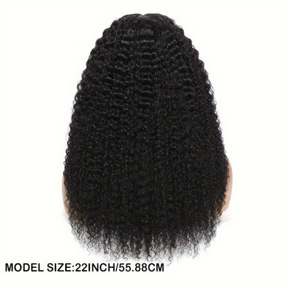 Lace Front Wig Kinky Curly Human Hair Style with 4x4x1 T-Part Lace, 180% Density and 12-22in Lengths
