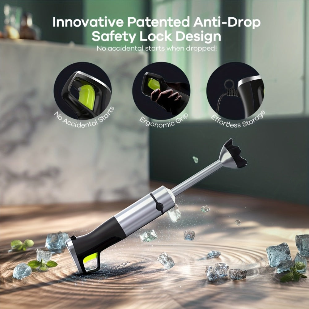9-in-1-Labeled Immersion Blender Set with Time Display, Chopper, Beaker, Whisk and Frother