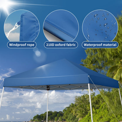 10-by-10-Foot Pop-Up Canopy Tent with Blue or White Standard and Thickened-Fabric Checkout Options