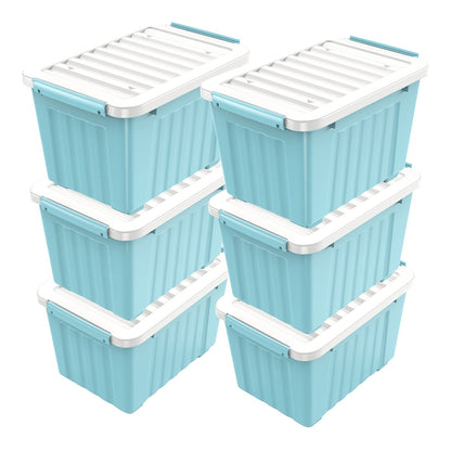 Stackable 72- and 97-Quart Storage Bin Sets with Lids, Wheels, Three Colors and 4- or 6-Pack Options