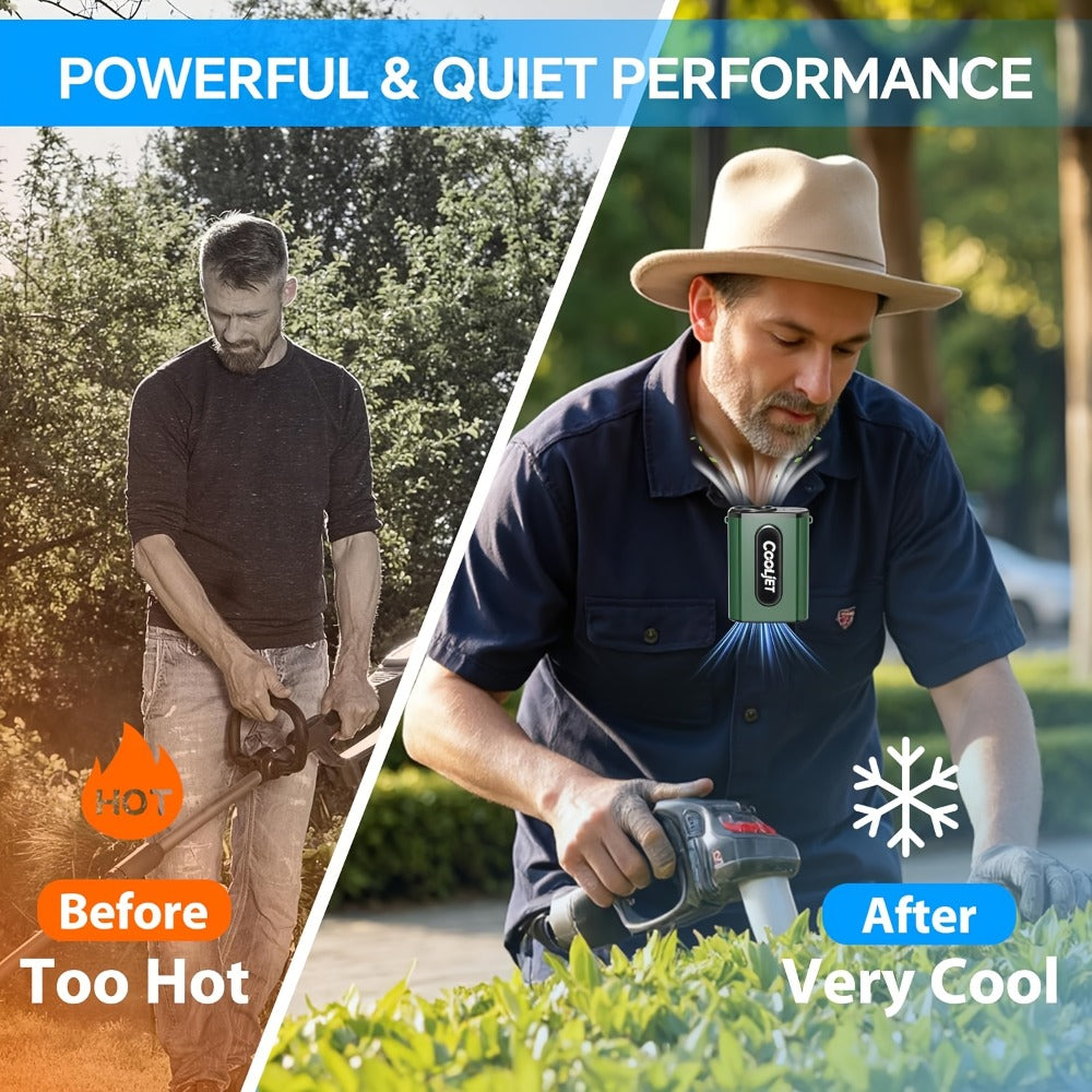 Portable Fan by Coogir, 5000mAh Four-Speed Waist Clip and Neck Model with LED Battery Display