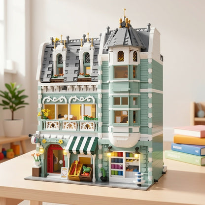 Modular European City Building Block Model Kit with Grocery Store or Market Street Checkout Options