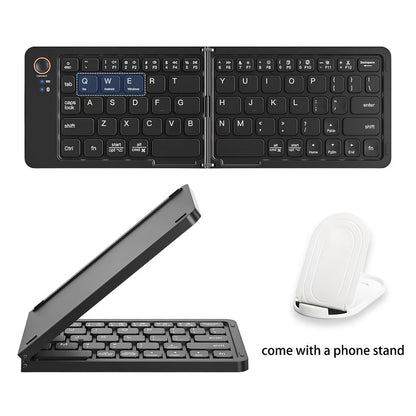 Double-Fold Pocket Bluetooth Keyboard Rechargeable Ultra-Lightweight Travel Wireless Keyboard Compatible with iOS Android Windows Tablets Phones Laptops Available in 5 Colors